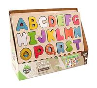 PLANÈTE BOIS - Puzzle Alphabet - FSC - Jeu Educatif - Première Réflexions - 052462A - 26 Pièces - Multicolore - Bois - Jeu pour Enfant - Puzzle Enfant - 30 cm x 22,5 cm - À Partir de 2 Ans