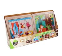 PLANÈTE Bois - Puzzle Bébé Animaux - Jeu Educatif - Première Réflexions - 052465A - 9 Pièces - Modèle Aléatoire - Bois - Jeu pour Enfant - Puzzle Enfant - 14,5 cm x 14,5 cm - À Partir de 2 Ans