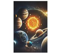 Planète Ciel étoilé Puzzles Adultes 1000 Pièces en Bois, Jouet De Puzzle De Défi De Cerveau pour des Enfants, D’Intelligence 78×53cm