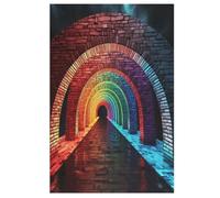 Planète colorée Bridge Puzzles 1000 Pièces Adultes, Puzzle en Bois Jeux D'adresse pour Toute La Famille,Jeu De Team Building 78×53cm