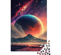Planète Coucher de Soleil Coloré Puzzle 1000 Pièces Puzzle pour Adultes Papier 1000 Pièces Détente Concentration Décoration Cadeau 52x38cm/1000pcs