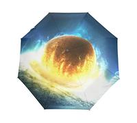 Planète Dévorant l'espace Lointain Parapluie Pliable Pliant à Ouverture Automatique Parapluies Pliant Coupe-Vent pour Voyager Plage Femmes Enfants Homme Fille
