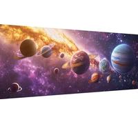 Planète Diamond Painting Adulte, Saturne Broderie Diamant Painting Kit Complet, Bricolage 5D Peinture Diamant Painting Grande Point de Croix Diamond art Enfants Cadeaux, Murale Décoration 150x60cm