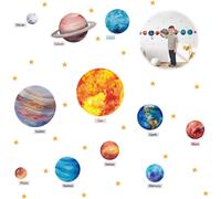 Planète Étoiles Lumineuses,Stickers Muraux Enfants,Système Solaire Autocollants Muraux Mural,Autocollant Mural Enfant Pour Bébé Chambres D'enfants Fille Garcon Plafond Décoration