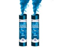 PLANETE FUMIGENE Fumigène a Main 1 MINUTE couleur Bleu - Lot de 2 - Allumage Frottoir, durée 60 secondes, fumigene artifice couleur à tenir en Main - fumigene a main - Catégorie F1 - LIVRAISON 24/48H