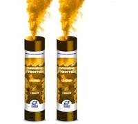 PLANETE FUMIGENE Fumigène a Main 1 MINUTE couleur Jaune - Lot de 2 - Allumage Frottoir, durée 60 secondes, fumigene artifice couleur à tenir en Main - fumigene a main - Catégorie F1 - Autre G