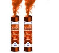 PLANETE FUMIGENE Fumigène a Main 1 MINUTE couleur Orange - Lot de 2 - Allumage Frottoir, durée 60 secondes, fumigene artifice couleur à tenir en Main - Catégorie F1 - Autre G