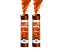 PLANETE FUMIGENE Fumigène a Main 1 MINUTE couleur Orange - Lot de 2 - Allumage Frottoir, durée 60 secondes, fumigene artifice couleur à tenir en Main - Catégorie F1 - LIVRAISON 24/48H