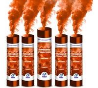 PLANETE FUMIGENE Fumigène a Main 1 MINUTE couleur Orange - Lot de 5 - Allumage Frottoir, durée 60 secondes, fumigene couleur à tenir en Main - fumigene a main - Catégorie F1 - Autre G