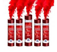 PLANETE FUMIGENE Fumigène a Main 1 MINUTE couleur Rouge - Lot de 5 - Allumage Frottoir, durée 60 secondes, fumigene couleur à tenir en Main - fumigene a main - Catégorie F1 - Autre G
