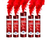 PLANETE FUMIGENE Fumigène a Main 1 MINUTE couleur Rouge - Lot de 5 - Allumage Frottoir, durée 60 secondes, fumigene couleur à tenir en Main - fumigene a main - Catégorie F1 - LIVRAISON 24/48H