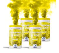 PLANETE FUMIGENE Fumigène en Pot 2 MINUTES couleur Jaune - Lot de 4 - Allumage à mèche, durée 120 secondes, fumigene couleur à poser au Sol - fumigene pot au sol Catégorie F1 - LIVRAISON 24/48H