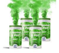 PLANETE FUMIGENE Fumigène en Pot 2 MINUTES couleur Vert - Lot de 4 - Allumage à mèche, durée 120 secondes, fumigene couleur à poser au Sol - fumigene pot au sol Catégorie F1 - LIVRAISON 24/48H