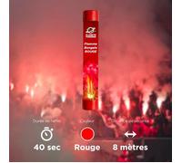 PLANETE FUMIGENE Fumigène Flamme de Bengale ROUGE VIF - Lot de 5 - Torche durée 40 secondes - Allumage à Mèche