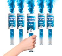 PLANETE FUMIGENE Fumigène Torche a Main 45 secondes couleur Bleu - Lot de 5 - Déclenchement à Mèche, durée 45 sec, fumigene couleur à tenir en Main - torche a main Catégorie F1 - LIVRAISON 24/48H