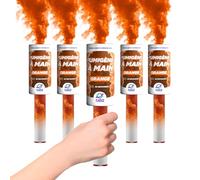 PLANETE FUMIGENE Fumigène Torche a Main 45 secondes couleur Orange - Lot de 5 - Déclenchement à Mèche, durée 45 sec, fumigene couleur à tenir en Main - torche a main Catégorie F1 - LIVRAISON 24/48H