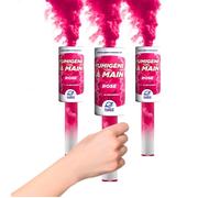 PLANETE FUMIGENE Fumigène Torche a Main 45 secondes couleur Rose - Lot de 3 - Déclenchement à Mèche, durée 45
