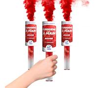 PLANETE FUMIGENE Fumigène Torche a Main 45 secondes couleur Rouge - Lot de 3 - Déclenchement à Mèche, durée 45 sec, fumigene couleur à tenir en Main - torche a main Catégorie F1 - LIVRAISON 24/48H