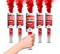 PLANETE FUMIGENE Fumigène Torche a Main 45 secondes couleur Rouge - Lot de 5 - Déclenchement à Mèche, durée 45 sec, fumigene couleur à tenir en Main - torche a main Catégorie F1 - LIVRAISON 24/48H
