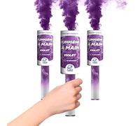 PLANETE FUMIGENE Fumigène Torche a Main 45 secondes couleur Violet - Lot de 3 - Déclenchement à Mèche, durée 45 sec, fumigene couleur à tenir en Main - torche a main Catégorie F1 - LIVRAISON 24/48H