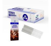 Planete Fumigene Lot de 100 Cierges Magiques Lumineuses et Scintillantes 14/18 cm Accessoire pour Gateaux, Cierge Magique étincelante pour anniversaire 40 Secondes - Catégorie F1