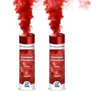 PLANETE FUMIGENE Lot de 2 Fumigènes a Main 1 MINUTE couleur Rouge - Déclenchement à Goupille, durée 60 secondes, fumigene couleur à tenir en Main - fumigene a main - Catégorie F1 - Autre G