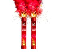PLANETE FUMIGENE Lot de 2 Fumigènes Flamme de Bengale ROUGE VIF - Torche durée 40 secondes - Allumage à Mèche,
