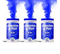 PLANETE FUMIGENE Lot de 3 Fumigènes en Pot 1 MINUTE couleur Bleu - Allumage à mèche, durée 60 secondes, fumigene couleur à poser au Sol - fumigene pot au sol Catégorie F1 - LIVRAISON 24/48H
