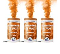 PLANETE FUMIGENE Lot de 3 Fumigènes en Pot 1 MINUTE couleur Orange - Allumage à mèche, durée 60 secondes, fumigene couleur à poser au Sol - fumigene pot au sol Catégorie F1 - LIVRAISON 24/48H