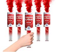 Planete Fumigene - Lot de 5 à Main Rouge - Déclenchement à Mèche - Durée 45 Secondes - Catégo
