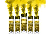 PLANETE FUMIGENE Lot de 5 Fumigènes a Main 1 MINUTE couleur Jaune - Déclenchement à Goupille, durée 60 secondes, fumigene couleur à tenir en Main - fumigene a main - Catégorie T1 - LIVRAISON 24/48H