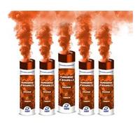PLANETE FUMIGENE Lot de 5 Fumigènes a Main 1 MINUTE couleur Orange - Déclenchement à Goupille, durée 60 secondes, fumigene couleur à tenir en Main - fumigene a main - Catégorie F1 - Autre G