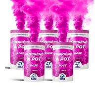PLANETE FUMIGENE Lot de 5 Fumigènes en Pot 1 MINUTE couleur Rose - Allumage à mèche, durée 60 secondes, fumige