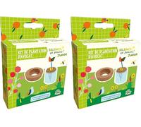 PLANÈTE PLANTE - Kit de Plantation d'avocat - Silence Ça Pousse - 170076SP - Liège - Jardin - Nature - Plante - Créatif - Herbe - pour Enfant - À Partir de 3 Ans (Lot de 2)