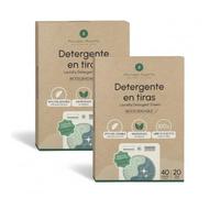 Planète potager | Lot de 2 Eco-bandes détergent et adoucissant 80 lavages - Lessive pour machine à laver en format bande, biodégradable, sans résidus et sans plastique