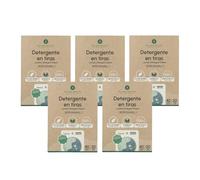 Planète potager | Pack de 5 Eco-bandes détergent et adoucissant 200 lavages - Lessive pour machine à laver en format bande, biodégradable, sans résidus et sans plastique