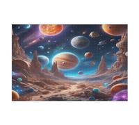 planète - Puzzles Adulte - Puzzle en Bois 1000 Pièces - - Challenge Puzzle - Adultes Et Enfants Dès 12 Ans - Puzzle De Qualité Supérieure （75×50cm）