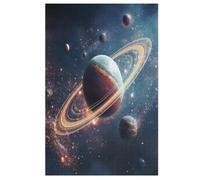 planète Puzzles Adultes 1000 Pièces en Bois, Jouet De Puzzle De Défi De Cerveau pour des Enfants, D’Intelligence （78×53cm）