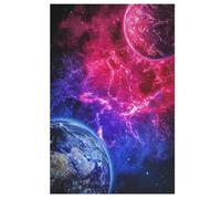 planète Starry Sky Puzzles Adultes 1000 Pièces en Bois, Jouet De Puzzle De Défi De Cerveau pour des Enfants, D’Intelligence 78×53cm
