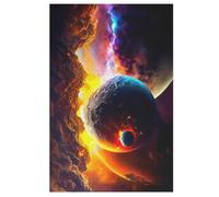 planète Starry Sky Puzzles Adultes 1000 Pièces en Bois, Jouet De Puzzle De Défi De Cerveau pour des Enfants, D’Intelligence 78×53cm