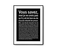 Planetee Affiche Attaché de presse Bon ou Mauvais | Poster Tableau Métier Humour fond noir pour décoration murale qualité papier Premium A3