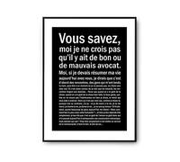 Planetee Affiche Avocat Bon ou Mauvais | Poster Tableau Métier Humour fond noir pour décoration murale qualité papier Premium A3