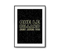 Planetee Affiche billard soit avec toi | Poster Tableau Humour pour décoration murale qualité papier Premium A3