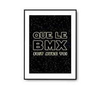 Planetee Affiche bmx soit avec toi | Poster Tableau Humour pour décoration murale qualité papier Premium A4