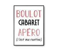 Planetee Affiche Cabaret C'est ma Routine | Poster Décoration Murale Papier qualité premium A3