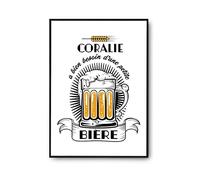 Planetee Affiche - Coralie a besoin d'une bière | Poster Décoration Murale Qualité Premium A4