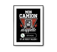 Planetee Affiche Décoration Murale Intérieur Camion m'Appelle | Idée Cadeau Illustation Chambre Salon - Poster, Art, sans Cadre | Imprimé en France Format a3