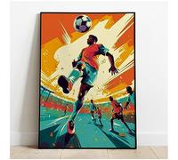 Planetee Affiche Décoration murale intérieur Football - Footballeur style cartoon illustration Chambre Adolescent, Enfant, Homme Femme - Thème Football - Poster, Art, Sans cadre, Format A3