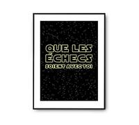 Planetee Affiche échecs soit avec toi | Poster Tableau Humour pour décoration murale qualité papier Premium A3