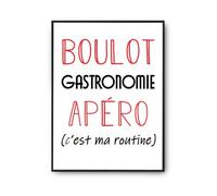 Planetee Affiche Gastronomie C'est ma Routine | Poster Décoration Murale Papier qualité premium A3
